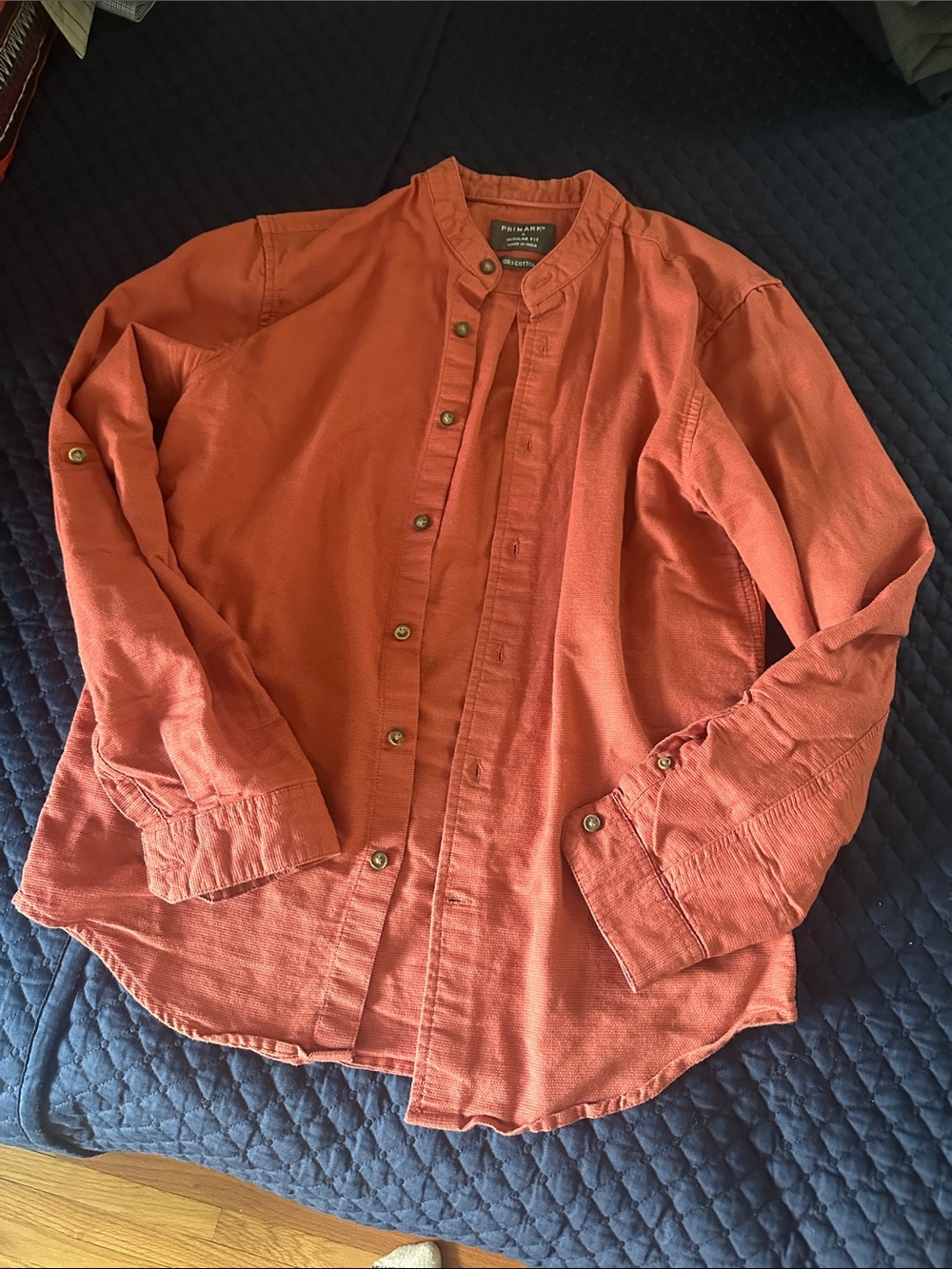 Primark Men's Rust-Colored Lightweight Shirt Jacket